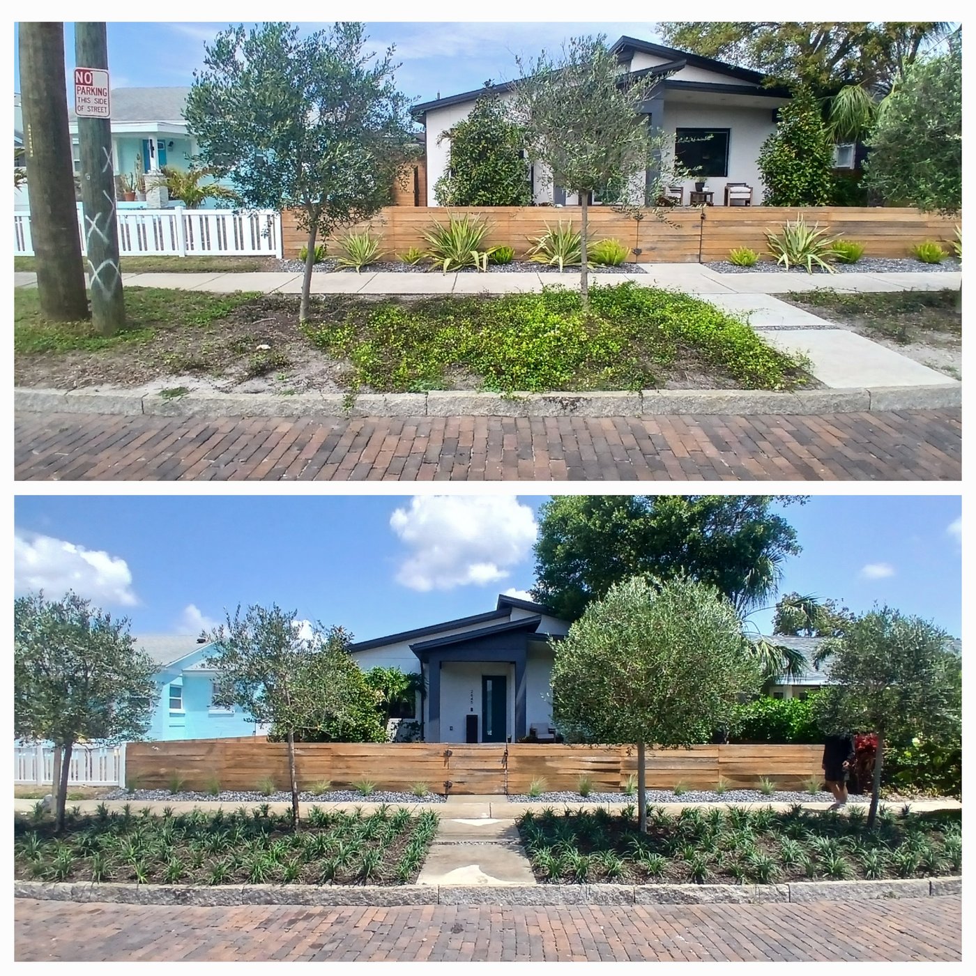 Modern home landscape install — finished install